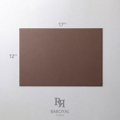 Baroyal Faux Leather Placemats Set of 6 Vinyl Washable Wipeable Table Mats for Kitchen Dining Table Heat Resistant Waterproof Modern Indoor/Outdoor Placemats Non-Slip Easy Clean Place Mats (Chocolat) - color: B-chocolat