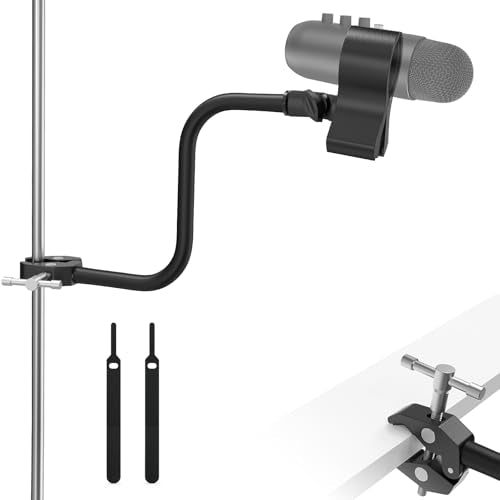 ZealSound Gooseneck Microphone Stand with Clamp, Flexible 13'' Boom Arm Mic Mount for Desk & Pipes, Compatible with Blue Yeti, Snowball, Razer, Pyle, Podcasting & Streaming - size: 13 inch