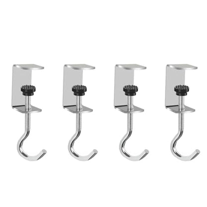 Adjustable Metal Table Hooks for Hanging Purses and Headphones on the Desk at Home and Office, 4-Pack - size: 4 Pack