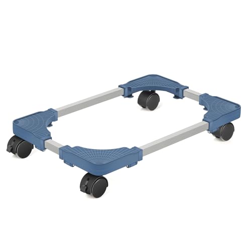 Liitrton Mobile CPU Stand, Adjustable Computer Tower Stand with 4 Locking Casters,Ventilated PC Stand for Floor with Multiple Colors, Fits Most PC Tower Under Desk Stand for Office Gamers (Blue) - color: Blue