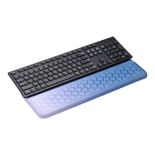 PATIKIL Computer Keyboard Stand with Wrist Rest, Computer Wrist Support Pad, Keyboard Stand Riser Holder Pad for Office Desk Gaming Home, Blue and Silver - color: Blue and Silver