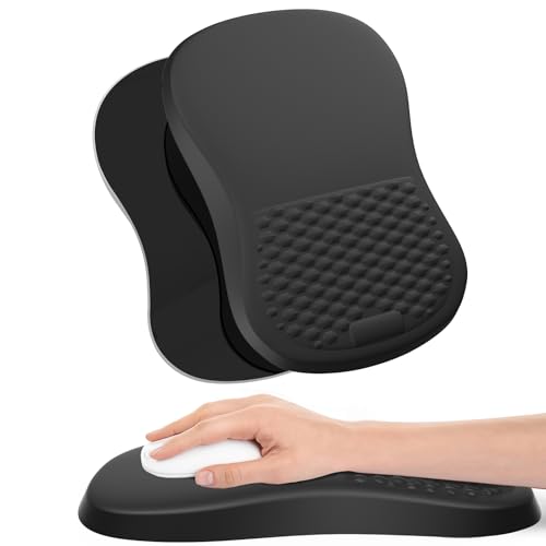 eulps Ergonomic Mouse Pad with Wrist Rest Support, Mousepad with Comfortable Memory Foam Wrist Rest and Non-Slip PU Base for Pain Relief, Computer, Laptop, Office, Home - color: 05Dark Black