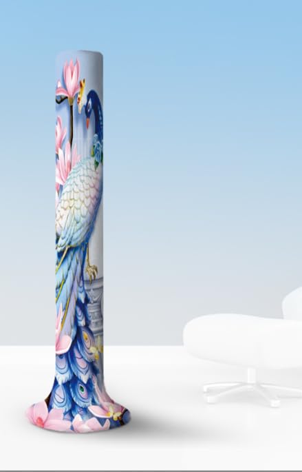 Peacock Lotus Flowers Pattern Tower Fan Dust-Proof Protective Cover for 37-49 Inch Vertical Fan - color: Lotus, size: Large