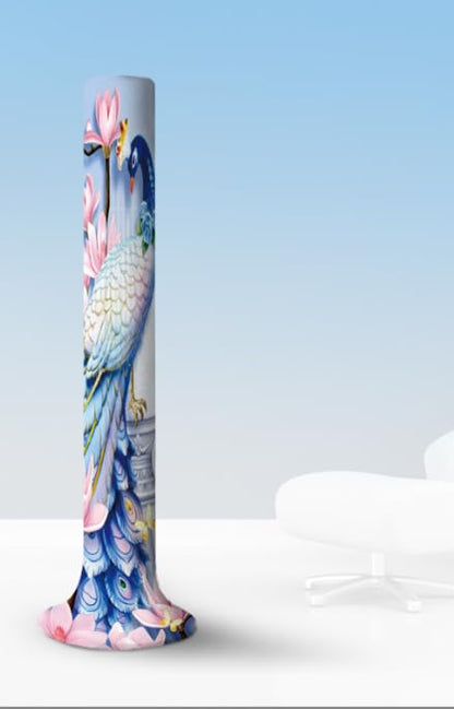 Peacock Lotus Flowers Pattern Tower Fan Dust-Proof Protective Cover for 37-49 Inch Vertical Fan - color: Lotus, size: Large