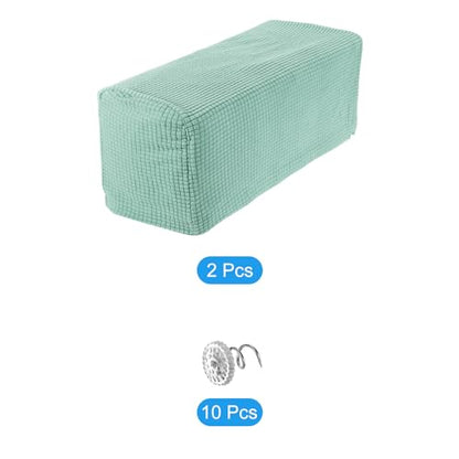 uxcell 2pcs Stretch Armrest Covers for Chairs/Sofas, Couch Arm Covers with Twist Pin, Furniture Protector Slipcovers Mint Green - color: Mint Green