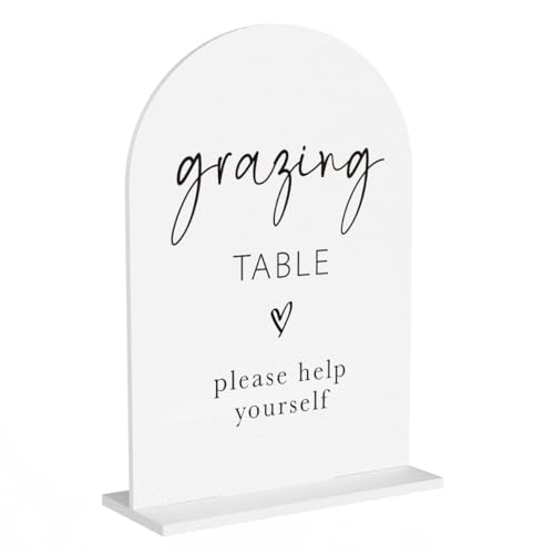 Grazing Table Sign, Food Snack Table Sign Wedding Engagement Bridal Shower Baby Shower Decor for Ceremony Party Reception Desk Acrylic Decor - color: Grazing Table