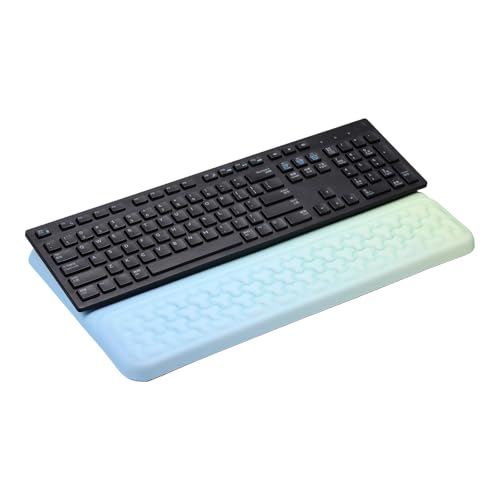 PATIKIL Computer Keyboard Stand with Wrist Rest, Computer Wrist Support Pad, Keyboard Stand Riser Holder Pad for Office Desk Gaming Home, Green and Blue - color: Green and Blue
