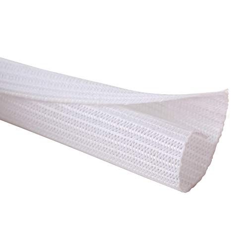 Alex Tech 10ft - 1/4 inch Cord Protector Wire Loom Tubing Cable Sleeve Split Sleeving for USB Cable Power Cord Audio Video Cable - Protect Cat from Chewing Cords - White - color: White, size: 1/4"-10ft
