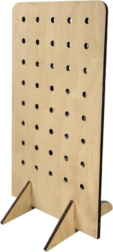 Torched Pegboard Display Stand for Jewelry, Craft Shows, Selling, Vendor Events, Tools, Peg Board Accessories Rack Organizer, Small 5.88" L x 4.3" W x 9.88" H, Natural - color: Natural, size: Small