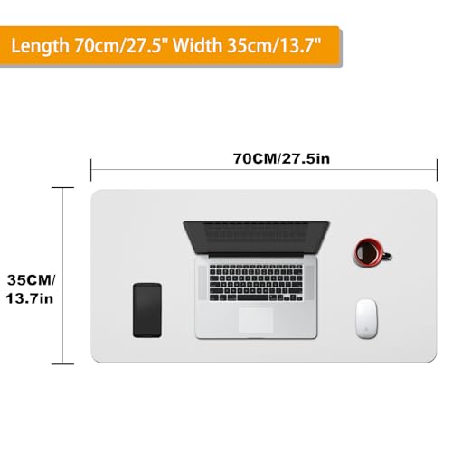Mouse Pad,27.5"x13.7",Large Leathe Desk Pad Protector,White | Non-Slip Durable Office Desk Mat for Writing, Computer, Laptop, Mouse Pad & Desktop Use,Desk Protector Mat - color: White, size: 27.5" x 13.7"