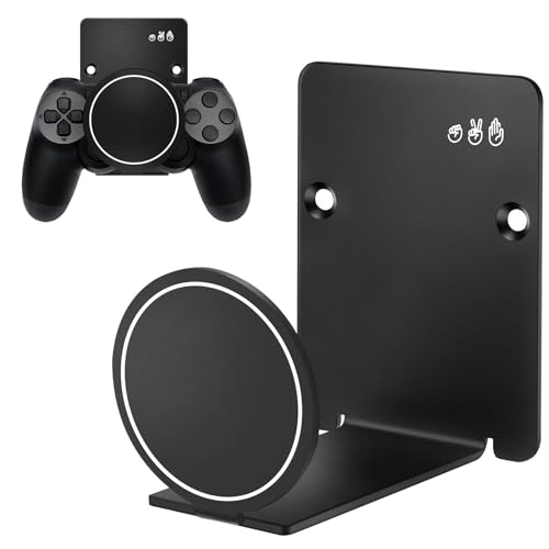 HL127 Headphone Holder Hanger for Desk, Include Adhesive Strips/Screw, Universal Headset Stand for PS4/PS5/Xbox/PC/Mac/Headphones Game Controller Hanger - style: Circle