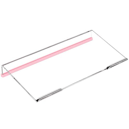 Richboom Computer Keyboard Stand for Desktop, 11.8" Tiny Clear Acrylic Keyboard Riser 78 Keys Compact Keyboard Lift for Desk Ergonomic Short Keyboard Holder Tray with Black and Pink Silicone Strip - color: Clear w/ Black Silicone Strip