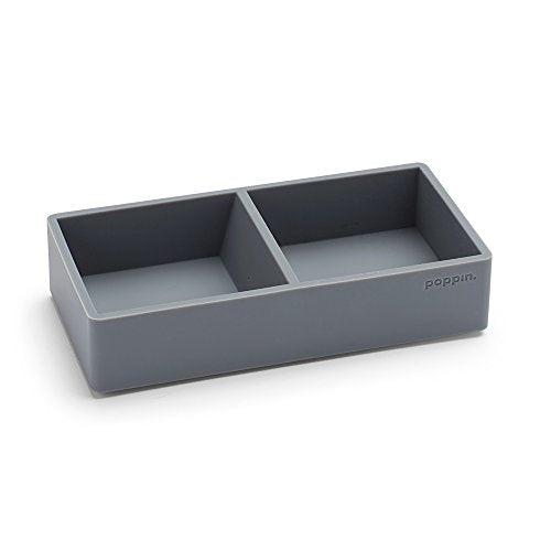 Poppin This & That Tray - Modular Desk Trays for Office Organization, Color-Coordinated Office Supplies for Desk (Dark Gray, This & That Tray) - color: Dark Gray, size: 6.3" x 3" x 1.5"