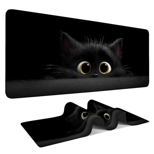 Cat-Inspired Extended Gaming Mouse Pad 35.4 x 15.7 Inch – Large Desk Mat for Gaming, Office Work, and Study, with Non-Slip Rubber Base, Smooth Cloth Surface, and Stitched Edges - color: #27, size: 35.4 x 15.7 Inch