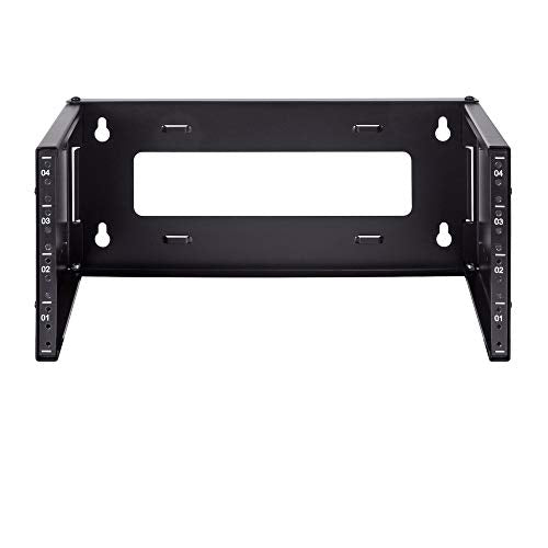 NavePoint 4U Patch Panel Bracket Wall Mount Patch Panel Rack for 19” Networking Equipment – Expandable Mounting Depth 9.5” to 15.5” 4U IT Rack 40lbs Weight Capacity - size: 4U