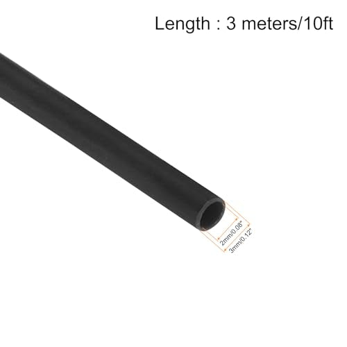 uxcell Black PVC Tube Wire Harness Tubing, 2mm ID 10ft Sleeve for Wire Sheathing Wire Protection - color: Black, size: 2mm