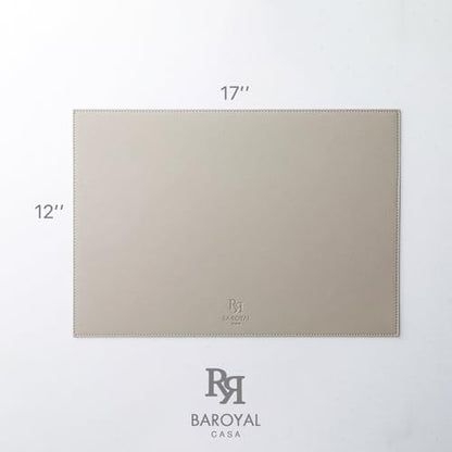 Baroyal Faux Leather Placemats Set of 6 Vinyl Washable Wipeable Table Mats for Kitchen Dining Table Heat Resistant Waterproof Indoor/Outdoor Placemats Non-Slip Easy Clean Place Mats-Almond Birch - color: B-almond Birch