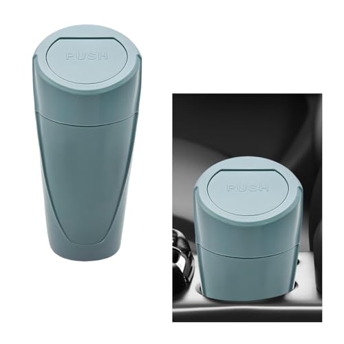 Car Trash Can with Lid, Mini Car Garbage Bin Leakproof Cup Holder Trash Can, Multipurpose Organizer Door Pocket Trash Cup Fits Auto Home Office, Universal Garbage Can (Black Green) - color: Black Green