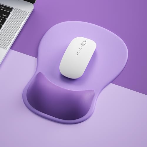 Ergonomic Mouse Pad with Wrist Rest,Cute Gel Mousepad Wrist Support - Small Mini Portable for Travel Mouse Pads for Desk Laptop,Computer,Office & Home Decor (Dark Purple) - color: L-Dark Purple