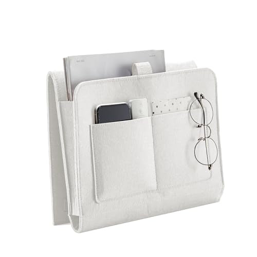 YOUDENOVA Bedside Caddy, Bedside Storage Caddy, Bedside Organizer for Dorm Room, Bunk Bed, Beige - color: Beige