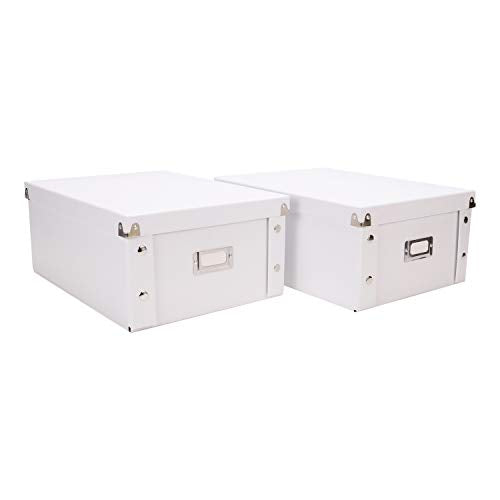 Snap-N-Store CD Storage Box - Pack of 1/2 - Durable Disc Holder with Lid to Store for Discs (2 Pack - Doublewide CD, White) - color: White, size: 2 Pack