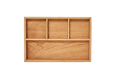 pandapark Wood Organizer Tray,Black Walnut,Desk & Drawer Storage Box (Cherry Master-4) - color: Cherry Master-4