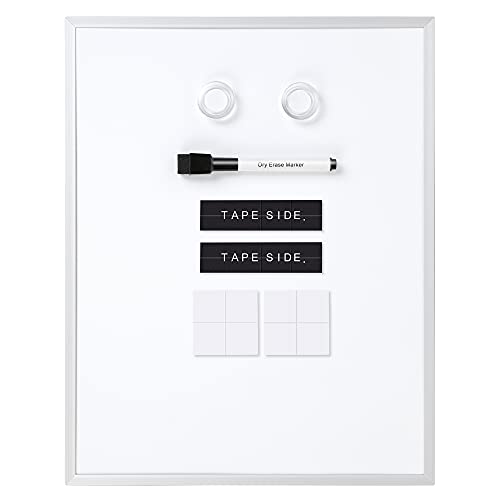 Amazon Basics Small Dry Erase Whiteboard, Magnetic Bulletin Board, with Marker and Magnets, 11"W x 14"H, Aluminum Frame - size: 11"W x 14"H, style: Aluminum frame