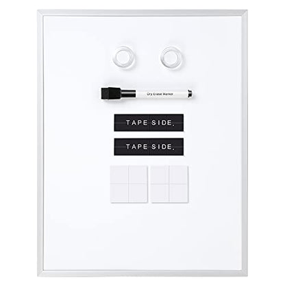 Amazon Basics Small Dry Erase Whiteboard, Magnetic Bulletin Board, with Marker and Magnets, 11"W x 14"H, Aluminum Frame - size: 11"W x 14"H, style: Aluminum frame