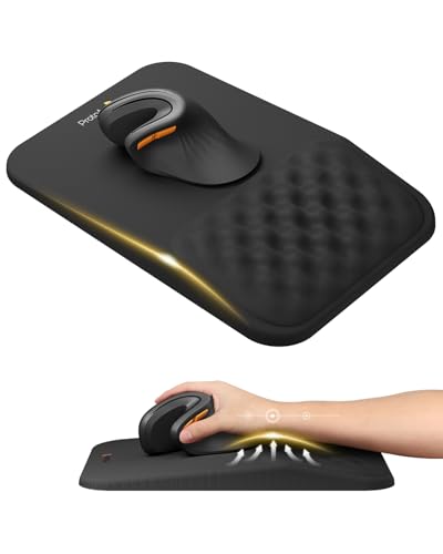 ProtoArc Ergonomic Mouse Pad with Wrist Rest, MP50 Mousepad with Massage Design, Soft Memory Foam and Non-Slip PU Base for Pain Relief, Desk, Home, Office, 12x8 Inches, Black (Mouse Not Included) - color: Black Lycra