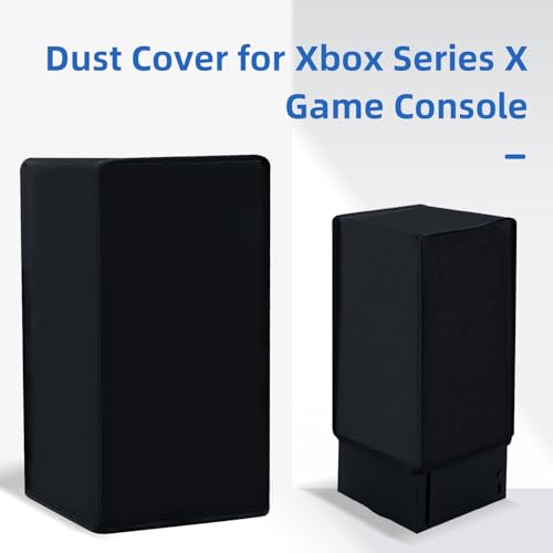 Mcbazel Dust Cover for Xbox Series X Console, Easy Access Cable Port, Anti-scratch Protective Case Cover Waterproof for Xbox Series X Console - Black