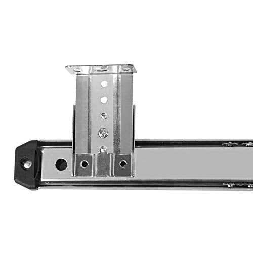 KINJOEK 2 PCS 14 Inch Under Desk Keyboard Tray Rails Slides, Adjustable Height Heavy Duty Ball Bearing Keyboard Mount Track, Silver - color: Silver