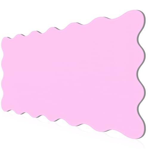 PU Leather Desk Pad, Scalloped Non-Slip Mouse Pad & Large Desk Mat Cover Stitched Edges Writing Pad for Office, Home - Waterproof, Easy to Clean, Durable Surface I 31.4"x15.7", Bonbon Pink - color: Bonbon Pink
