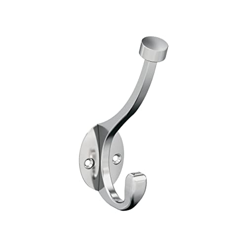 Amerock H5546526 | Adare Double Prong Decorative Wall Hook | Polished Chrome Hook for Coats, Hats, Backpacks, Bags | Hooks for Bathroom, Bedroom, Closet, Entryway, Laundry Room, Office - color: Chrome