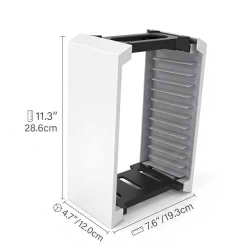 Game Holder for PS3 for PS4 for PS5 Game Tower for Xbox, Up to 12 Discs | ABS Material, Easy to Assemble, Stable Structure