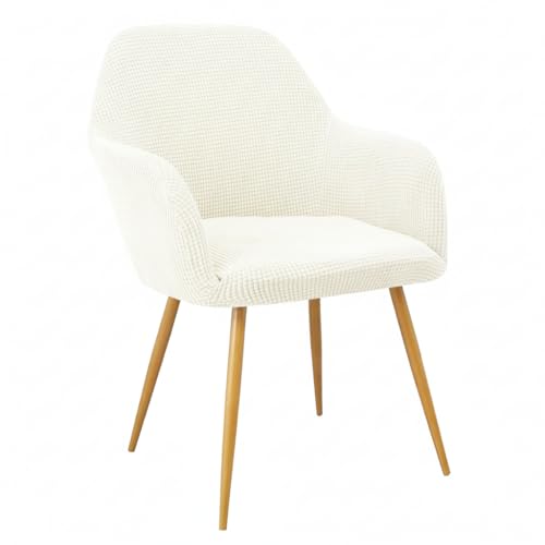 Yonus Dining Room Chair Slipcovers Parsons Chair Covers Sets Armchair Covers Removable Chair Protector Cover Seat Slipcovers for Living Room (1, Warm White) - color: Warm White, size: 1