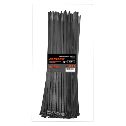 12 Inch Zip Ties Double Sided Toothed,100 LBS Tensile Strength Heavy Duty Cable Wire Ties With Self-Locking Adjustable More Durable Nylon Tie Wraps for Indoor Outdoor（100 Pack） - size: 12 inch 100 Pack （100 Lbs ）