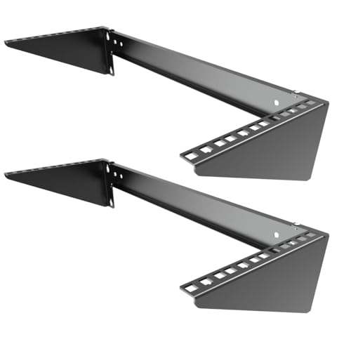 2 Pack of 4U Folding 19 Inches Cold Rolled Steel Wall Mountable Simple Vertical Rack and Networking Euipment Rack Including Hardware for Assembly (2)