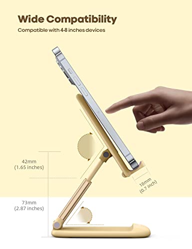 Lamicall Phone Stand for Desk - Telephone Stand Desk Accessories Desktop Office Must Have, Compatible with iPhone 17 16 15 14 13 Pro Max Mini, 12 11 XR X 8 7 6 Plus SE, 4-8'', Yellow - color: Yellow