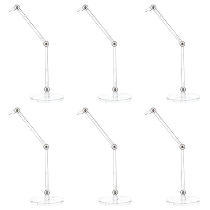 FINGERINSPIRE 6 Pcs Action Figure Stands Clear Doll Model Support Stand with 2 inch Round Base Assembly Action Figure Display Holder without Claw Durable Display Stand Compatible with Figures Models