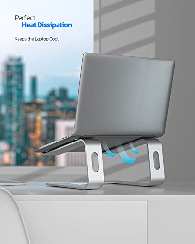 Nulaxy Laptop Stand, Ergonomic Aluminum Laptop Computer Stand, Detachable Laptop Riser Notebook Holder Stand Compatible with MacBook Air Pro, Dell XPS, HP, Lenovo More 10-15.6” Laptops - color: B-Silver