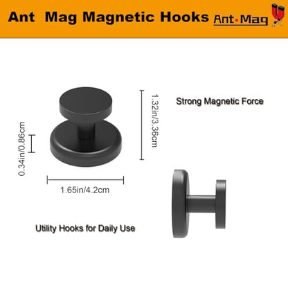 Ant Mag Magnet Hooks Heavy Duty for Coat Hanging Strong Magnet Hangers for Metal Surface Great Organization for Cruise Cabinet Door Kitchen Room Office - size: D42 Flat 2 Pack