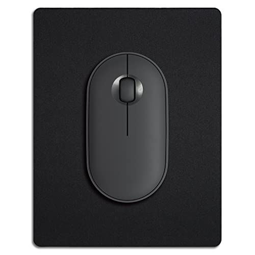 Small Mouse Pad Black, Mini Mouse Pads for Wireless Mouse and Laptop Computer, Portable Mousepad with Non-Slip Rubber Base & Waterproof Surface - 5.5 x 7 Inches - color: Aesthetic Black, size: 7L x 5.5W inches