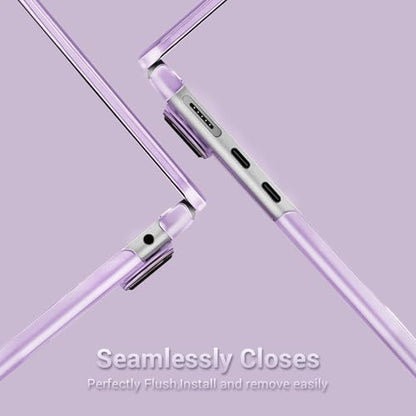 MOSISO Ultra-Thin & Seamlessly Closes Cover Compatible with MacBook Air 13 inch Case M5 M4 M3 M2 2026-2022 A3449 A3240 A3113 A2681, 2 in 1 Kit Anti-Fingerprints Shell for Mac Air 13.6, Purple - color: Purple