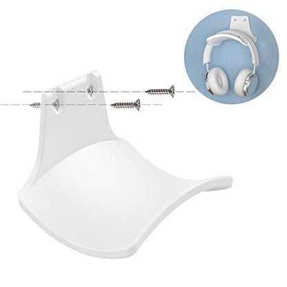 2-Pack Headphone Stand Hanger Wall Hooks, Save Space Headset Stand Holder for Universal Gaming Headset Airpods Max Sony Bose Beats, Strong Adhesive with Screws, White - color: White L(2 Pack)