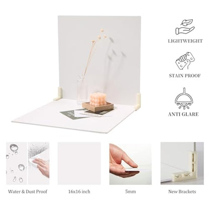5PCS Double Sided Flat Lay Photo Studio Backdrop Boards, 16x16 Inch Waterproof Tabletop Background Board, Reusable Backdrop Props for Food Makeup Jewelry Product Shooting - color: 10 patterns
