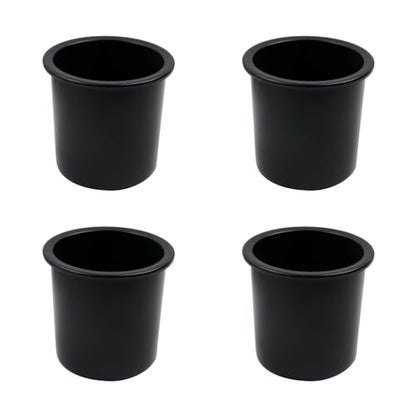 Dnyta 4pcs 4.2" x 4" Black Plastic Cup Holder Insert, Sofa Recliner Car Seat Cups Holder Replacement, Couch Cups Poker Table Cup Holders, for Table, Sofa, Boat, Truck, Car, Recline - color: 4pcs, Black, size: 4.2" x 4", Bottom U-shaped groove