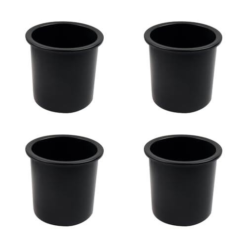 Dnyta 4pcs 4.2" x 4" Black Plastic Cup Holder Insert, Sofa Recliner Car Seat Cups Holder Replacement, Couch Cups Poker Table Cup Holders, for Table, Sofa, Boat, Truck, Car, Recline - color: 4pcs, Black, size: 4.2" x 4", Bottom U-shaped groove