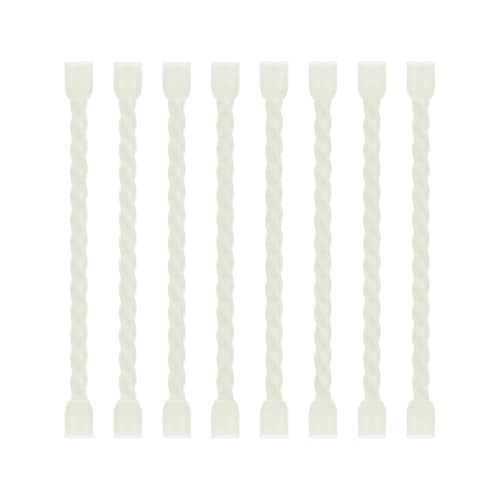 8Pcs 3-inch Silicone Cable Ties Reusable Steel-Core Silicone Twist Colorful Cable Tie Straps for Bundling and Organizing, Bendable Holder Strap for Indoor and Out All Purpose, White - color: White, size: 3 Inch