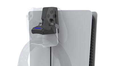 Foamy Lizard PS5 Controller Charger v2.0 Console & Wall Mount for Playstation 5 EDGE & DualSense Fast Charging Station Hanging Dock, Headphone Hook, LED, Overcharge Protection (PS5 White+Black) - color: PS5 White+Black