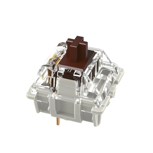 GATERON G Brown Pro Keyboard Switches, RGB LED Tactile Pre Lubed Compatible for MX Mechanical Keyboard SMD LED Plug in LED 3 Pin 55gf Key Switches(Brown, 35PCS) - color: Brown